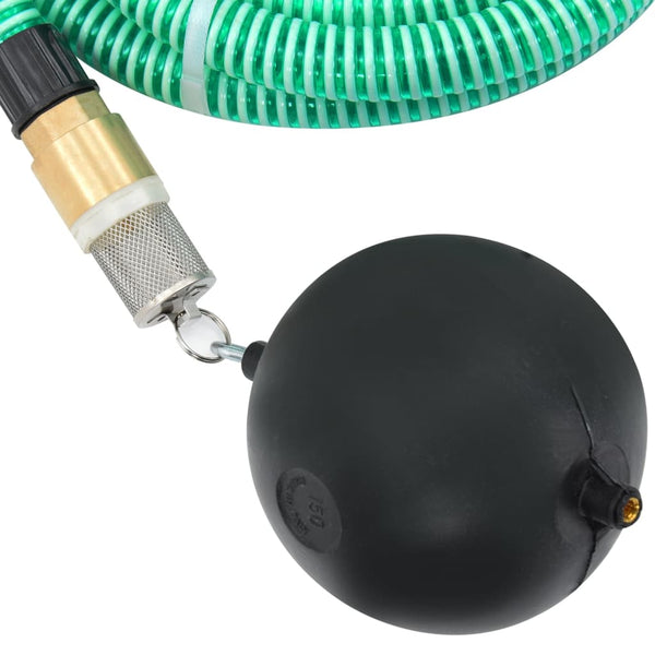 Grüner Saugschlauch 25 m mit Messinganschlüssen Lenut (PVC)