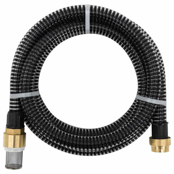 Schwarzer Saugschlauch mit Messinganschlüssen Lenut 1,1 (4 m PVC)