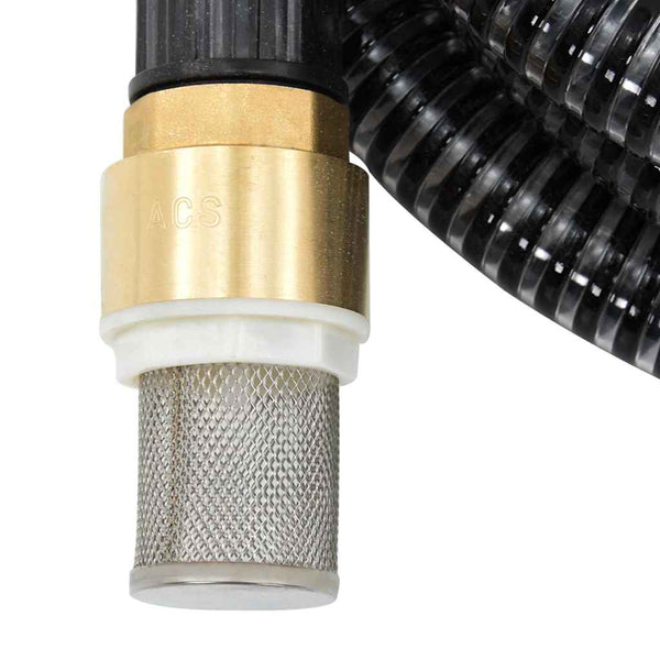 Schwarzer Saugschlauch mit Messinganschlüssen Lenut 1,1 (4 m PVC)