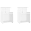 Nachttische Jasmyne Weiß 40x35x60cm (2er-Set Holz)