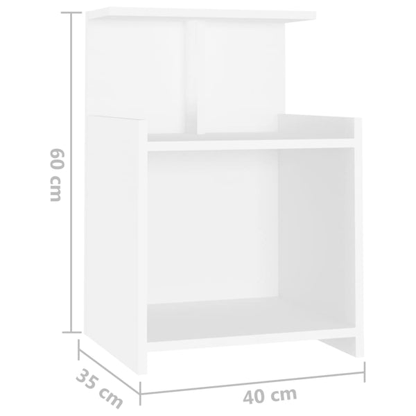 Nachttische Jasmyne Weiß 40x35x60cm (2er-Set Holz)