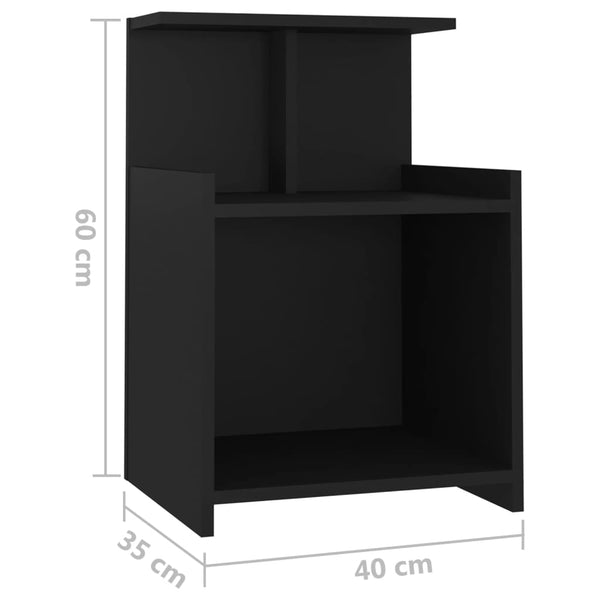 Schwarzer Nachttisch Jasmyne 40x35x60cm (Holz)
