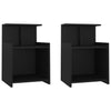 Nachttische Jasmyne 40x35x60cm, schwarz (2 Stk., Holz)