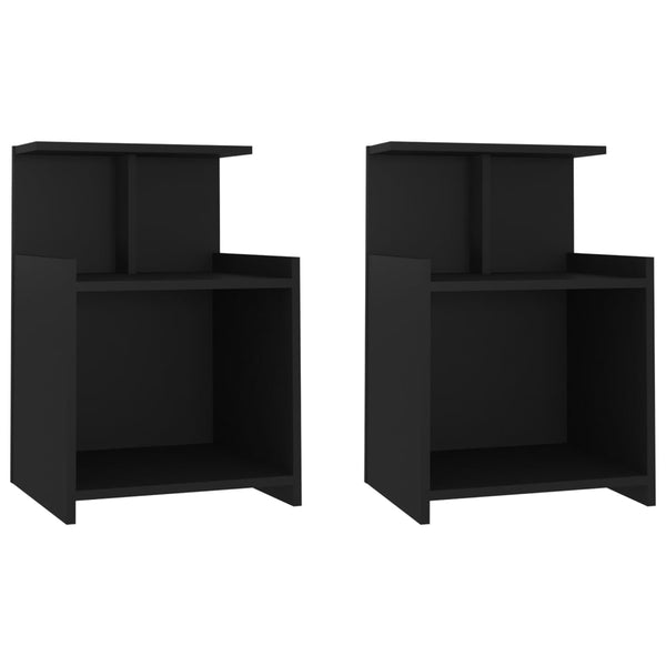 Nachttische Jasmyne 40x35x60cm, schwarz (2 Stk., Holz)