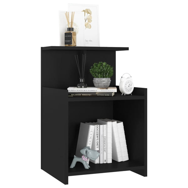 Nachttische Jasmyne 40x35x60cm, schwarz (2 Stk., Holz)