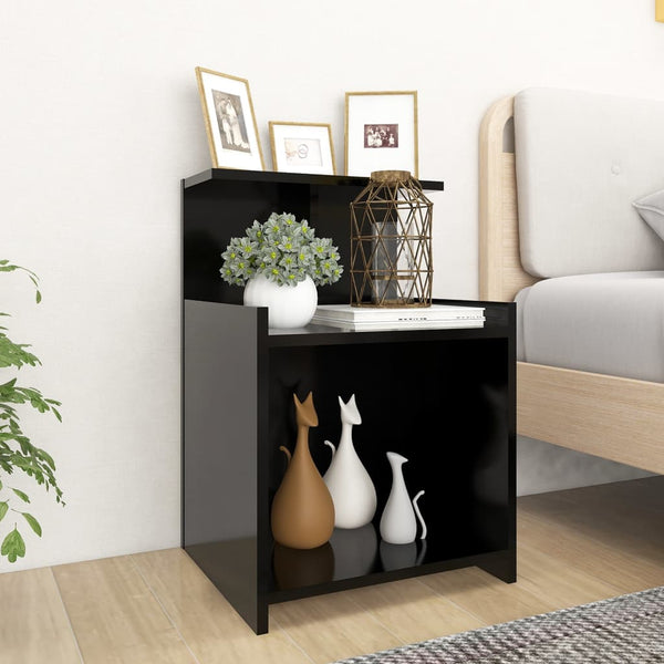 Nachttische Jasmyne 40x35x60cm, schwarz (2 Stk., Holz)