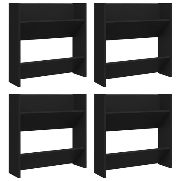 Schwarze Wandschuhschränke Mesaros 60x18x60cm (4 Stk. Holz)