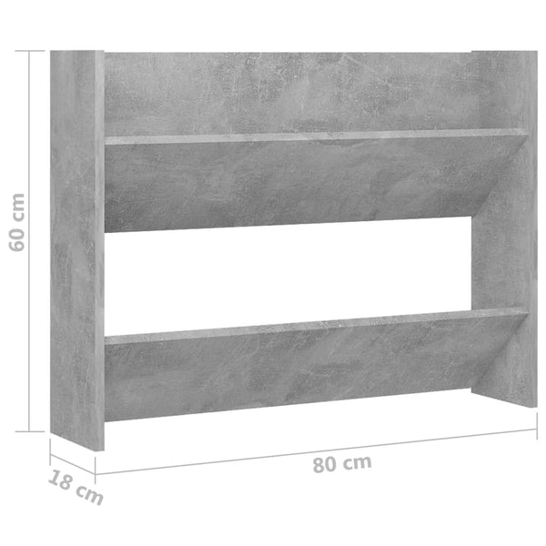 Wandschuhschrank Mesaros 80x18x60cm, Betonoptik (Spanplatte)