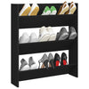 Schwarzer Wandschuhschrank Mesaros 80x18x90cm (Holz)