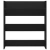 Schwarzer Wandschuhschrank Mesaros 80x18x90cm (Holz)