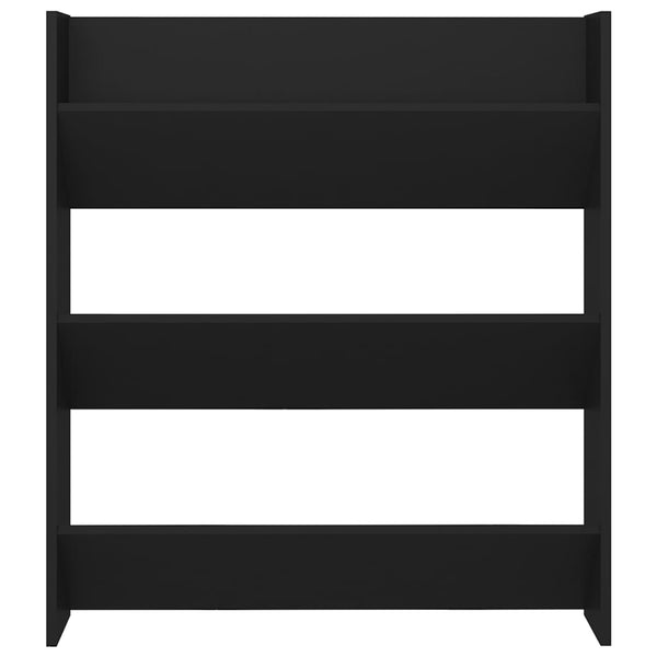Schwarzer Wandschuhschrank Mesaros 80x18x90cm (Holz)