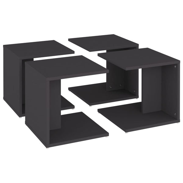 Fidelias graue Sofatische 33x33x33cm (4 Stück aus Holz)