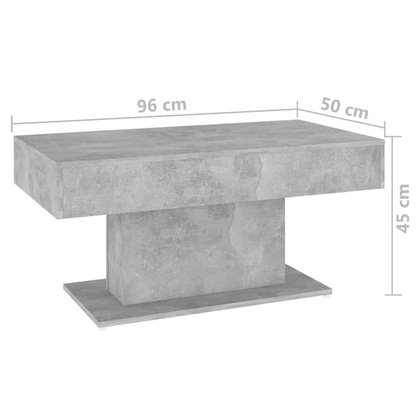 Betongrauer Couchtisch Eutalia 96x50x45cm (Holz)