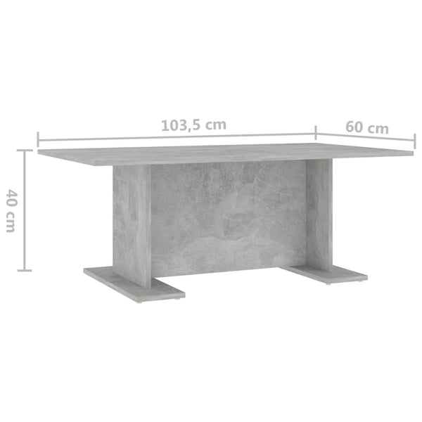 Betongrauer Couchtisch Timut 103,5x60x40cm (Spanplatte)