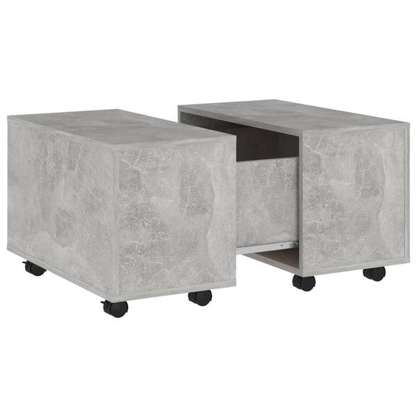Betongrauer Couchtisch Berla 60x60x38cm (Holz)