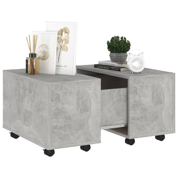 Betongrauer Couchtisch Berla 60x60x38cm (Holz)
