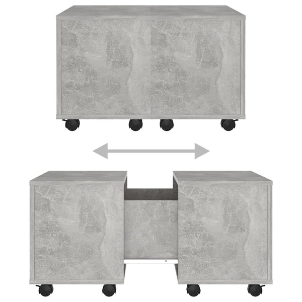 Betongrauer Couchtisch Berla 60x60x38cm (Holz)