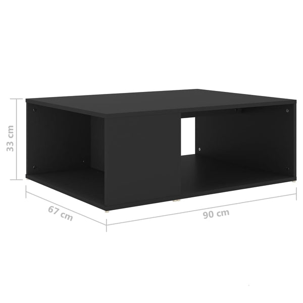 Schwarzer Couchtisch Ohemba 90x67x33cm (Holz)