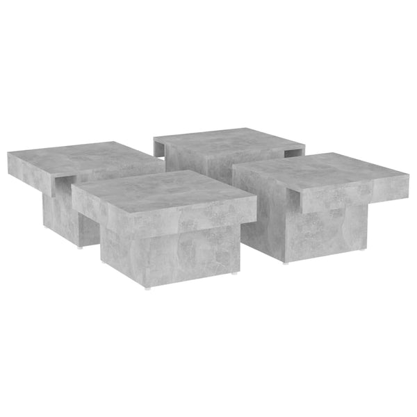 Betongrauer Couchtisch Narcisse 90x90x28cm (Spanplatte)