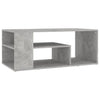 Betongrauer Couchtisch Dani 100x50x40cm (Holz)