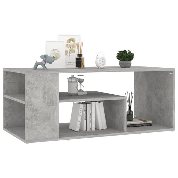 Betongrauer Couchtisch Dani 100x50x40cm (Holz)