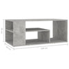 Betongrauer Couchtisch Dani 100x50x40cm (Holz)