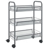 Grauer Küchenwagen Melchior 46x26x64cm (3-lagig, Eisen)