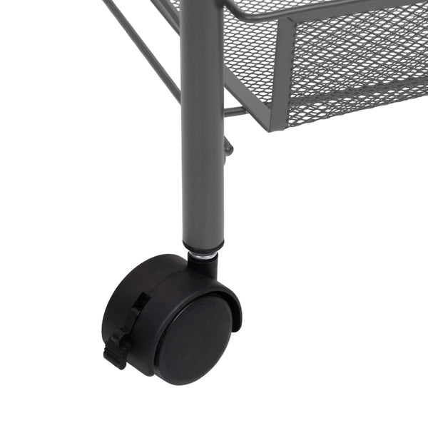Grauer Küchenwagen Melchior 46x26x64cm (3-lagig, Eisen)