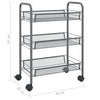 Grauer Küchenwagen Melchior 46x26x64cm (3-lagig, Eisen)