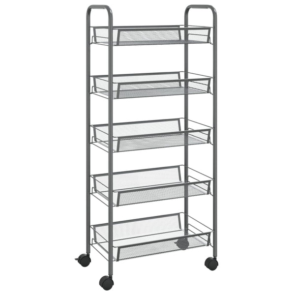 Grauer Küchenwagen Melchior 46x26x105cm (5-stöckig, Eisen)
