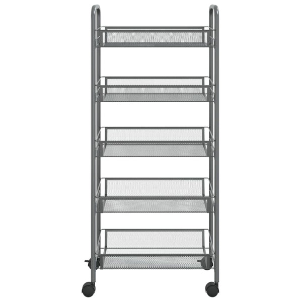Grauer Küchenwagen Melchior 46x26x105cm (5-stöckig, Eisen)