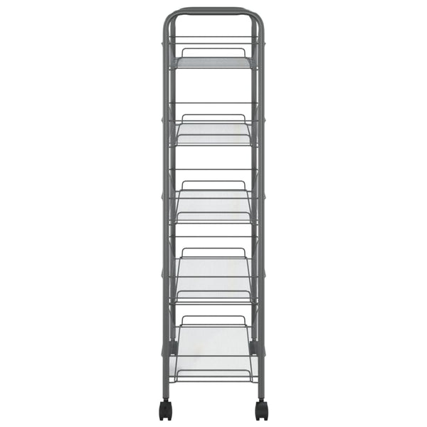 Grauer Küchenwagen Melchior 46x26x105cm (5-stöckig, Eisen)