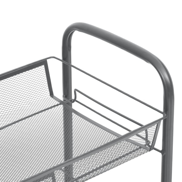 Grauer Küchenwagen Melchior 46x26x105cm (5-stöckig, Eisen)