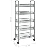 Grauer Küchenwagen Melchior 46x26x105cm (5-stöckig, Eisen)