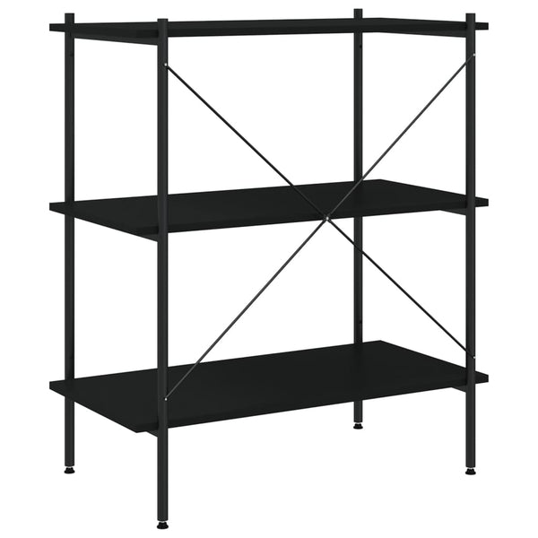 Schwarzes Regal Pierre 80x40x92cm (3-stöckig)