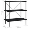 Schwarzes Regal Pierre 80x40x92cm (3-stöckig)
