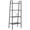 Schwarzes Standregal Erzebet 56x35x140cm (4-etagig)