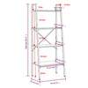 Schwarzes Standregal Erzebet 56x35x140cm (4-etagig)