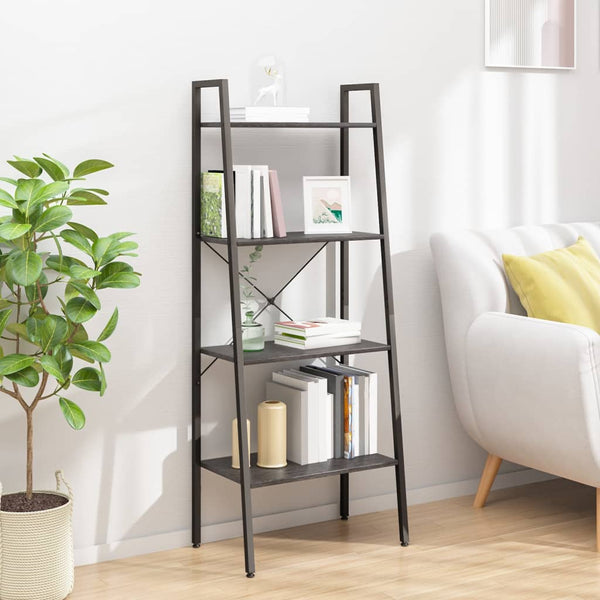 Schwarzes Standregal Erzebet 56x35x140cm (4-etagig)