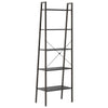 Schwarzes Standregal Erzebet 56x35x174cm (5-stöckig)