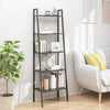 Schwarzes Standregal Erzebet 56x35x174cm (5-stöckig)