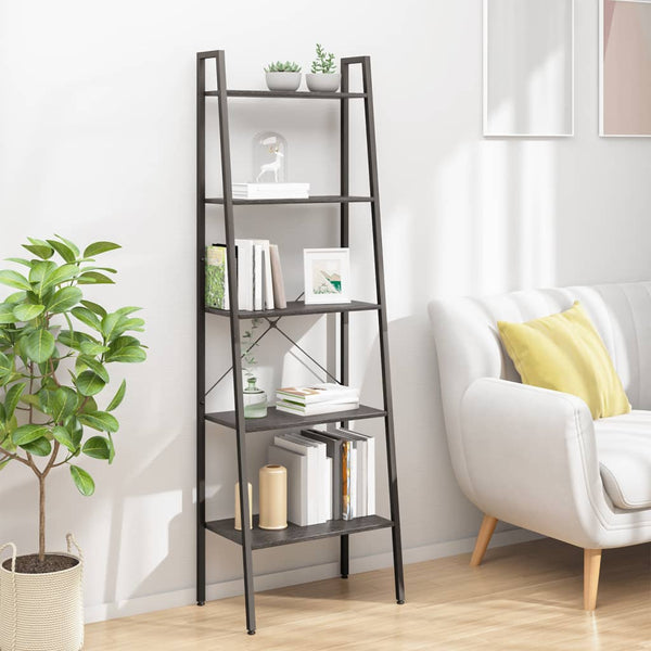Schwarzes Standregal Erzebet 56x35x174cm (5-stöckig)