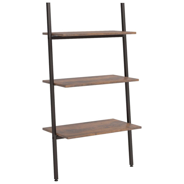 Dunkelbraunes und schwarzes 3-lagiges schräges Regal von Consaant 64x34x116cm