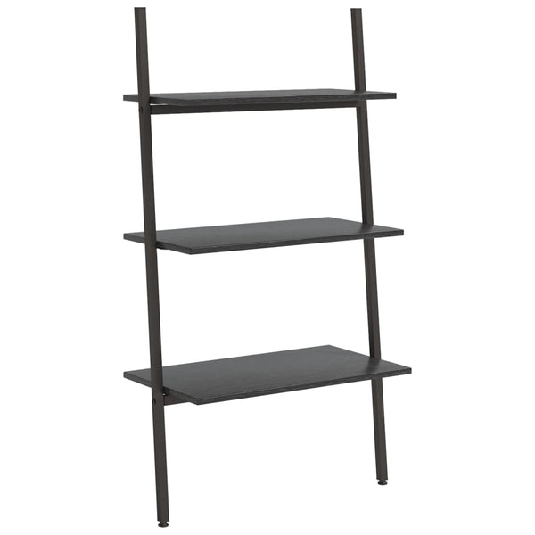 Schwarzes 3-stöckiges schräges Regal Consaant 64x34x116cm