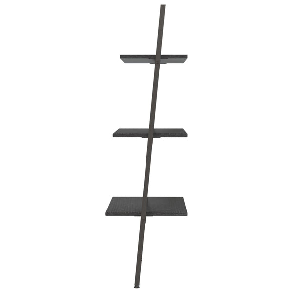 Schwarzes 3-stöckiges schräges Regal Consaant 64x34x116cm