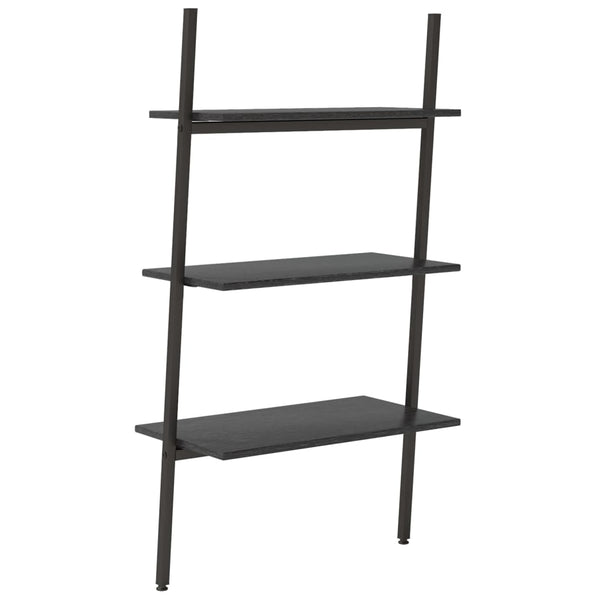 Schwarzes 3-stöckiges schräges Regal Consaant 64x34x116cm