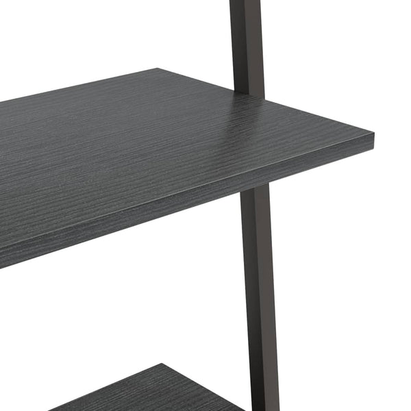 Schwarzes 3-stöckiges schräges Regal Consaant 64x34x116cm