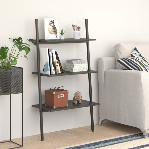 Schwarzes 3-stöckiges schräges Regal Consaant 64x34x116cm