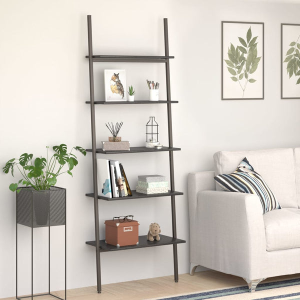 Schwarzes Schrägregal Consaant 64x34x185,5cm (5-lagig)