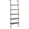 Schwarzes schräges Regal Crivita 64x35x185cm (5-stöckig)